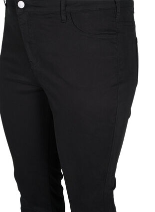 Croppade Amy jeans med knappar, Black, Packshot image number 2