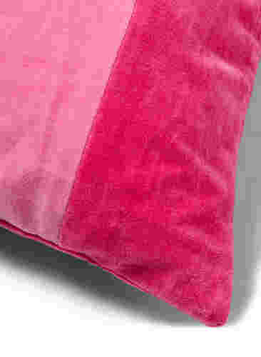 Randigt kuddfodral i velour, Fandango Pink Comb, Packshot image number 2