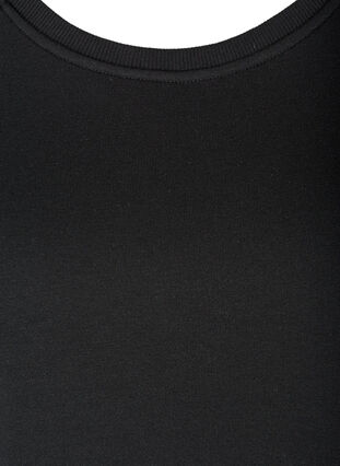  Sweatklänning med korta puffärmar, Black, Packshot image number 2