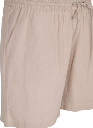 Lösa shorts i bomulls- och linneblandning, Simply Taupe, Packshot image number 2