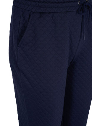 Mönstrade byxor med dragsko och fickor, Navy Blazer, Packshot image number 2