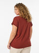 Kort&auml;rmad t-shirt i bomullsmix, R&ouml;d, Model image number 2