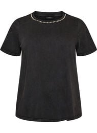 T-shirt i ekologisk bomull med grafiskt tryck, Gr&aring;
