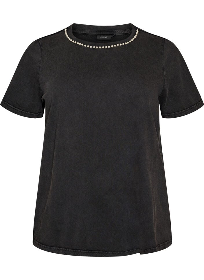 T-shirt i ekologisk bomull med grafiskt tryck, Gr&aring;, Packshot image number 0