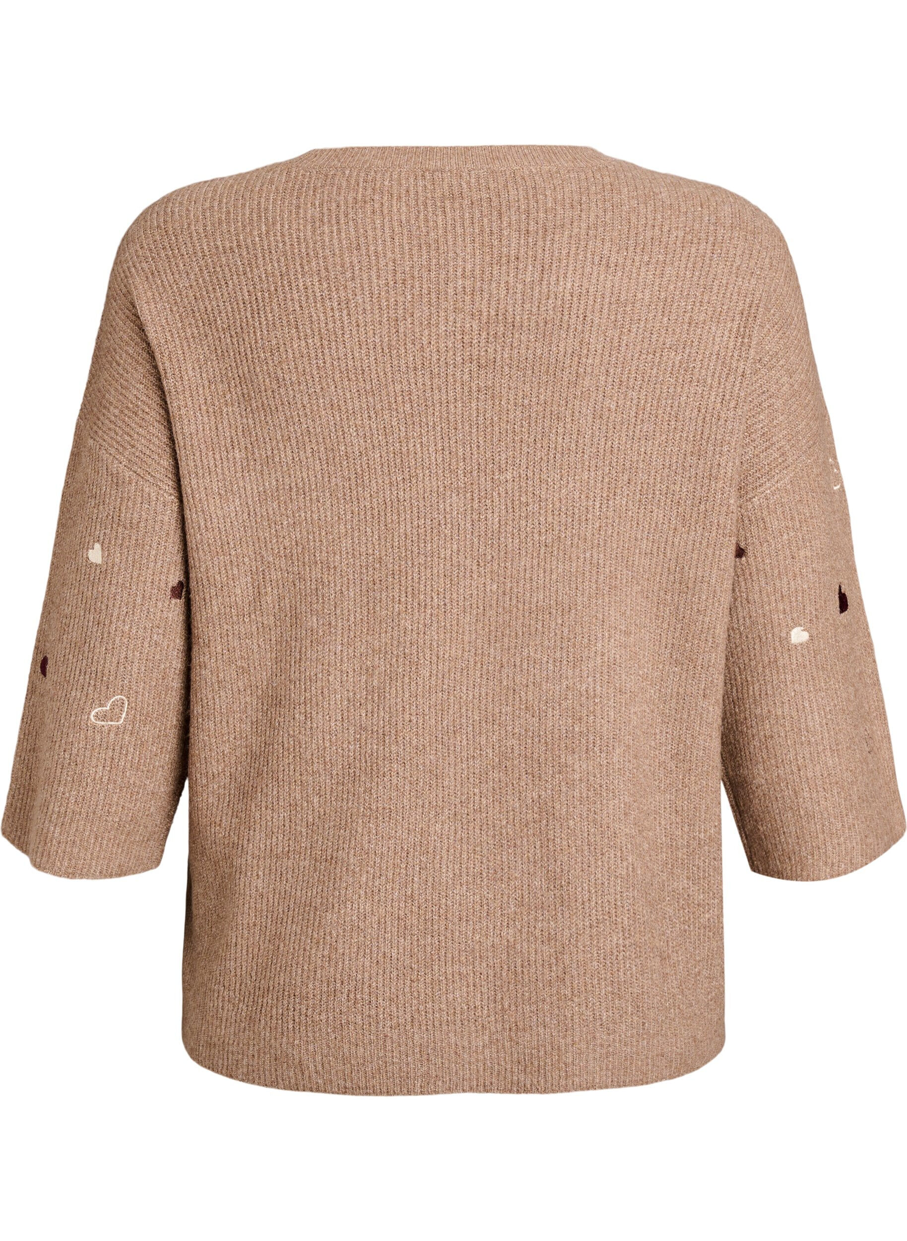 ZizziTr&ouml;ja med hj&auml;rtan och 3/4-&auml;rm, Brun, Packshot image number 1