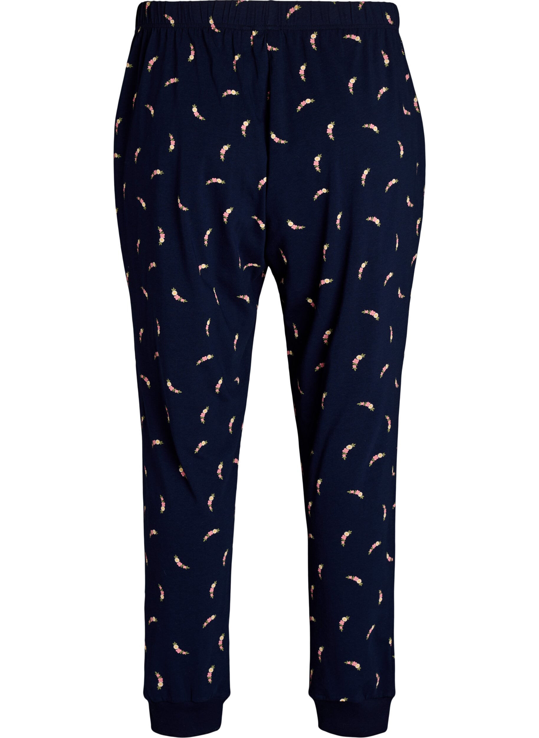 Zizzi M&ouml;nstrade pyjamasbyxor, Bl&aring;, Packshot image number 1