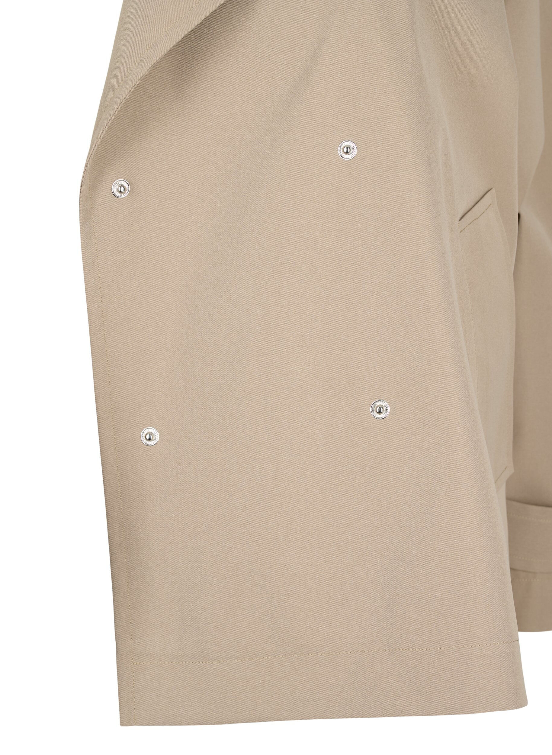 Zizzi Kort trenchcoat som st&auml;ngs med tryckknappar, Coriander, Packshot image number 4