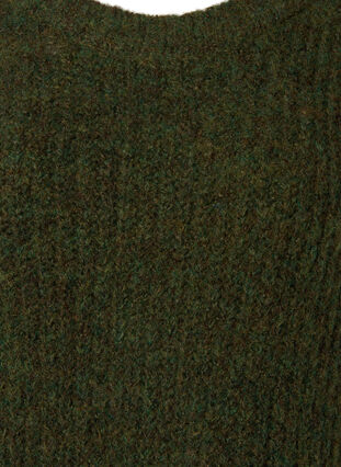 Stickad tröja med ull och raglanärmar, Winter Moss, Packshot image number 2