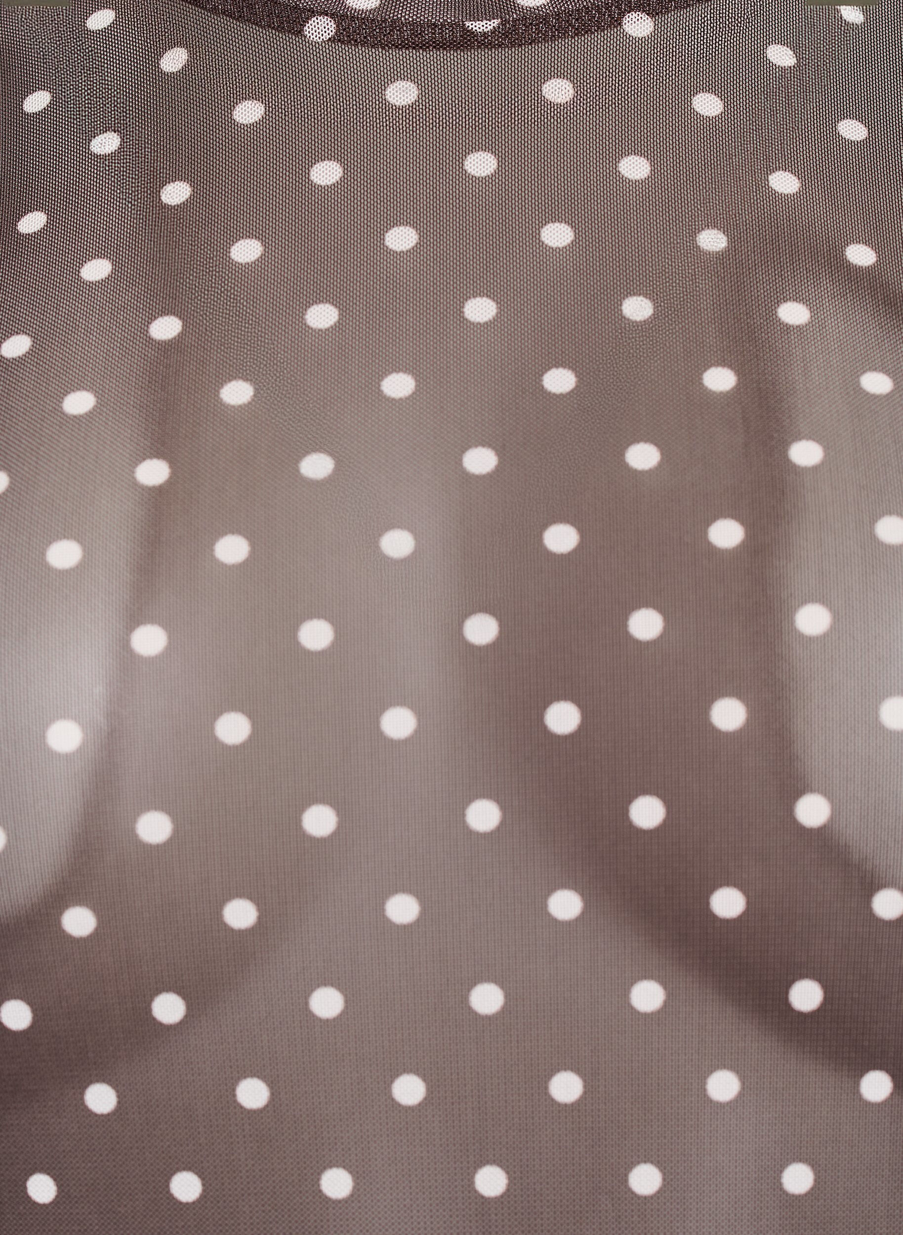 Zizzi Blus i mesh med prickar, Brun, Packshot image number 2