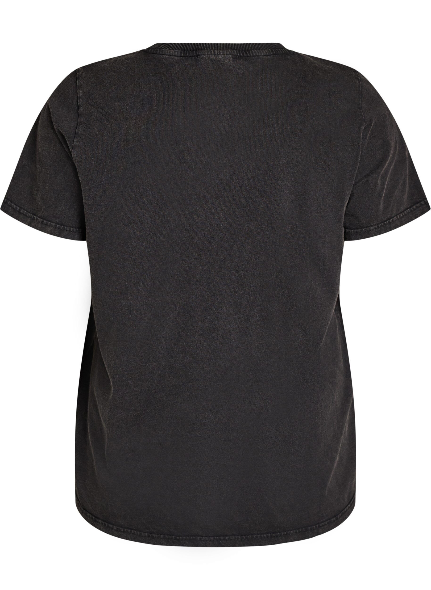 ZizziT-shirt i ekologisk bomull med grafiskt tryck, Svart, Packshot image number 1
