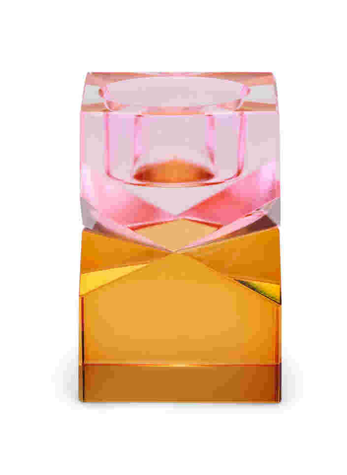 Ljusstake i kristallglas, Pink/Amber, Packshot image number 0