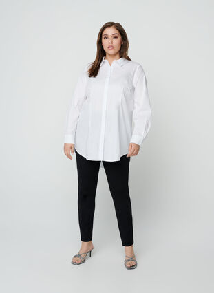 Långärmad skjorta i bomull, Bright White, Model image number 2