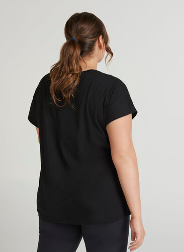 T-shirt med tryck, Black, Model image number 1