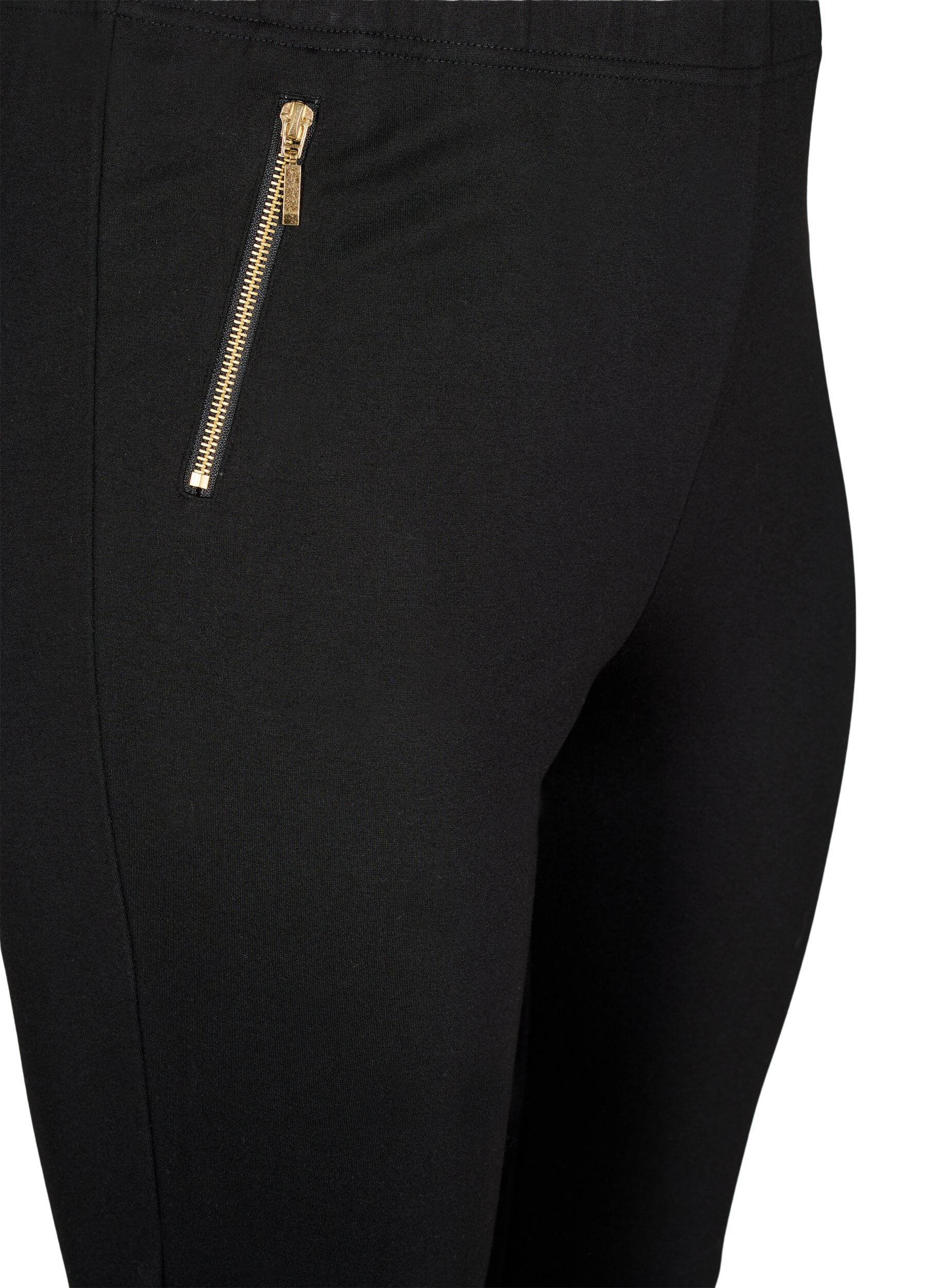 Zizzi Leggings i viskos med dragkedjedetalj, Svart, Packshot image number 2