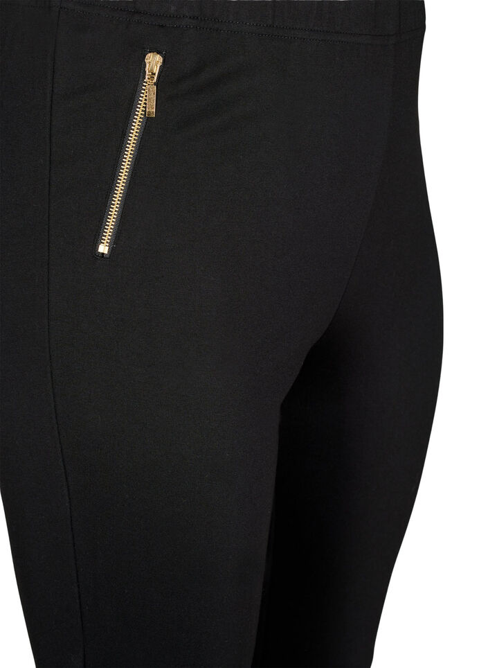 Leggings i viskos med dragkedjedetalj, Svart, Packshot image number 2