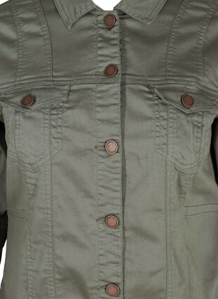 Kort färgad jeansjacka, Agave Green, Packshot image number 2