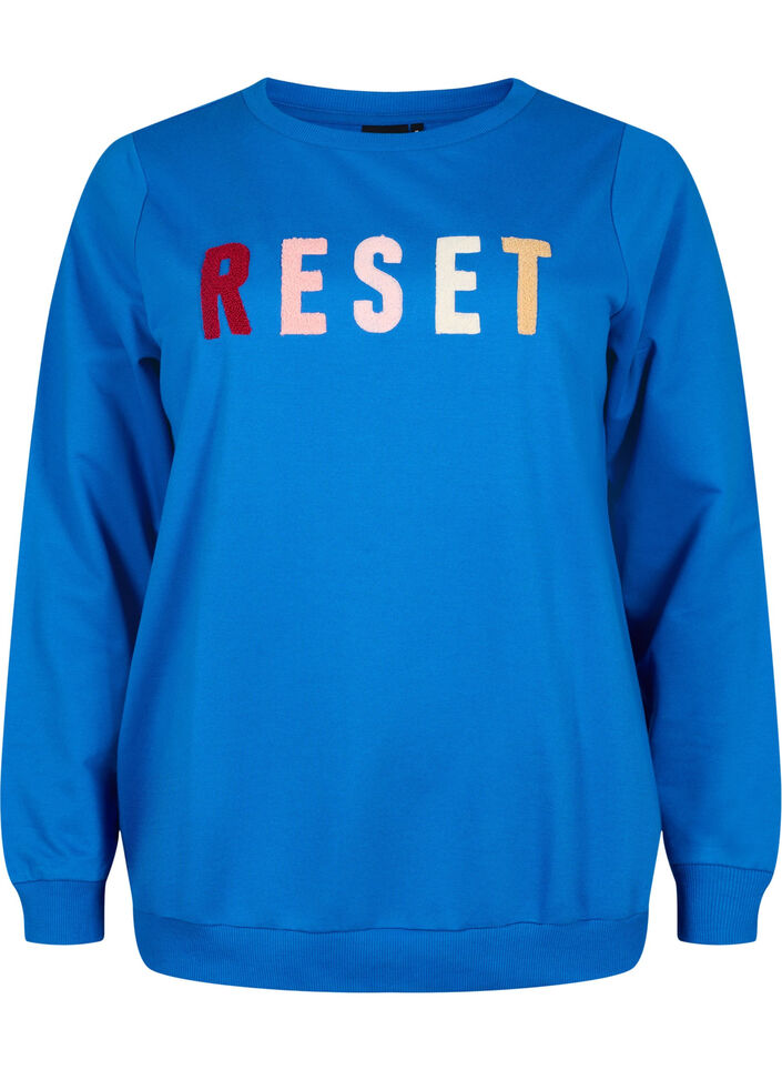 Sweatshirt med text, Victoria b. W. Reset, Packshot image number 0