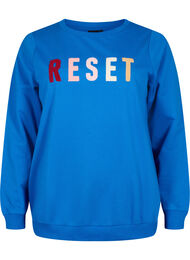 Sweatshirt med text, Victoria b. W. Reset