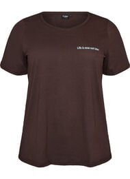 T-shirt med tryck, Brun
