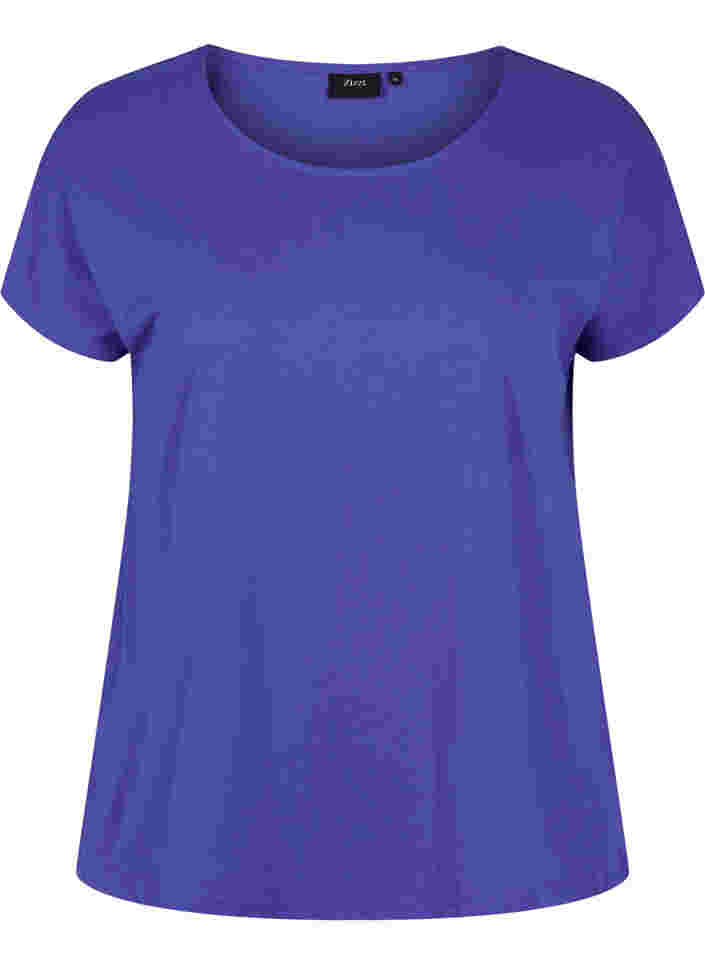 T-shirt i bomullsmix, Dazzling Blue, Packshot image number 0