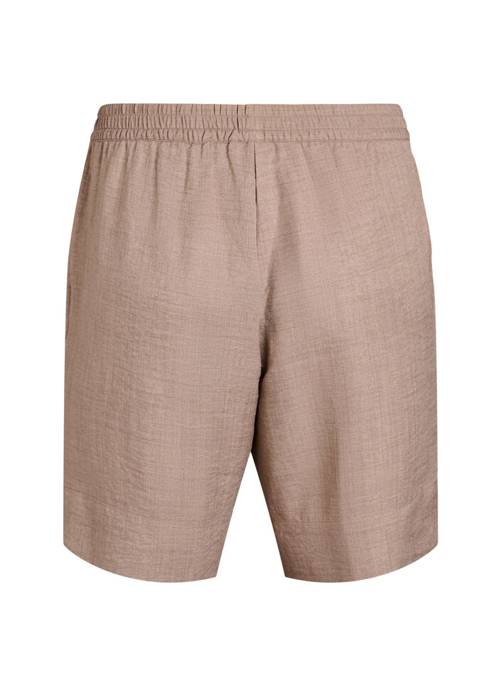 Shorts med fickor och h&ouml;g midja, Brun, Packshot image number 1