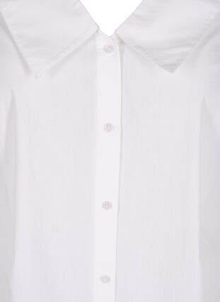 Lång skjorta i bomull med stor krage, Bright White, Packshot image number 2