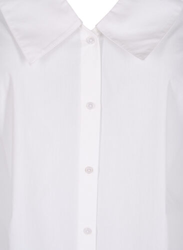 Lång skjorta i bomull med stor krage, Bright White, Packshot image number 2