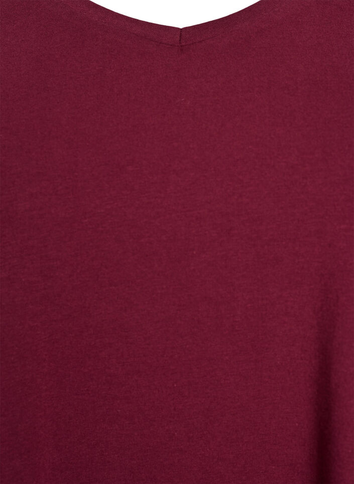 Enf&auml;rgad bas-t-shirt i bomull, M&ouml;rk Bordeaux, Packshot image number 2
