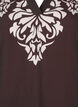 Kortärmad blus med tryck och volanger, Brun, Packshot image number 2