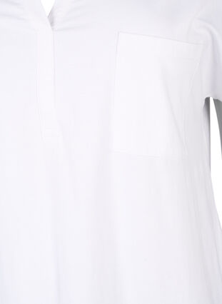 T-shirt med v-ringning och bröstficka, Bright White, Packshot image number 2