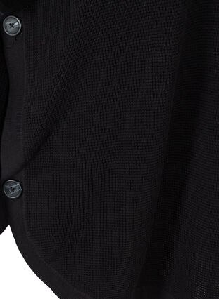 Kortärmad stickad poncho med hög hals, Black, Packshot image number 3