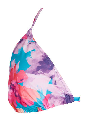 Triangel-bikinibehå med tryck, Pink Flower, Packshot image number 2