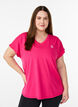 Kort&auml;rmad tr&auml;ningstopp med v-hals, Rosa, Model image number 0
