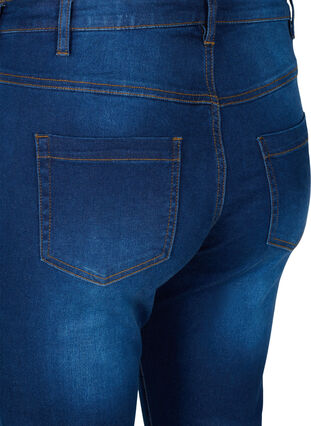 Slim fit Emily jeans med normalhög midja, Blue denim, Packshot image number 3