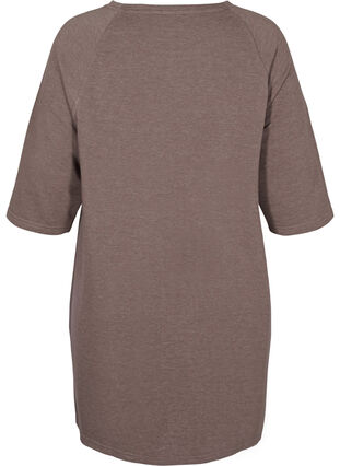 Kampanjvara – Sweatshirtklänning i bomull med fickor och 3/4-ärmar, Iron Melange, Packshot image number 1