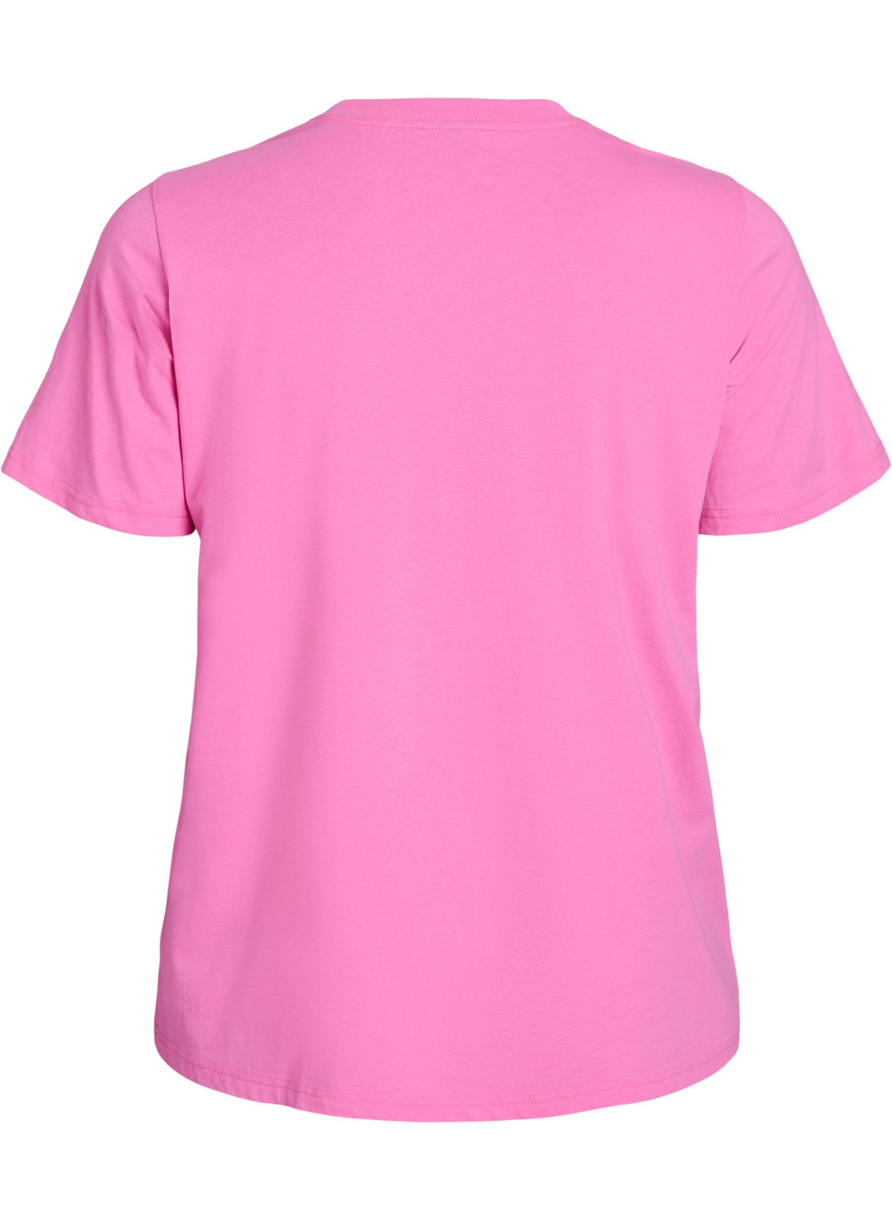 Zizzi T-shirt med grafiskt sommarmotiv, Rosa, Packshot image number 1