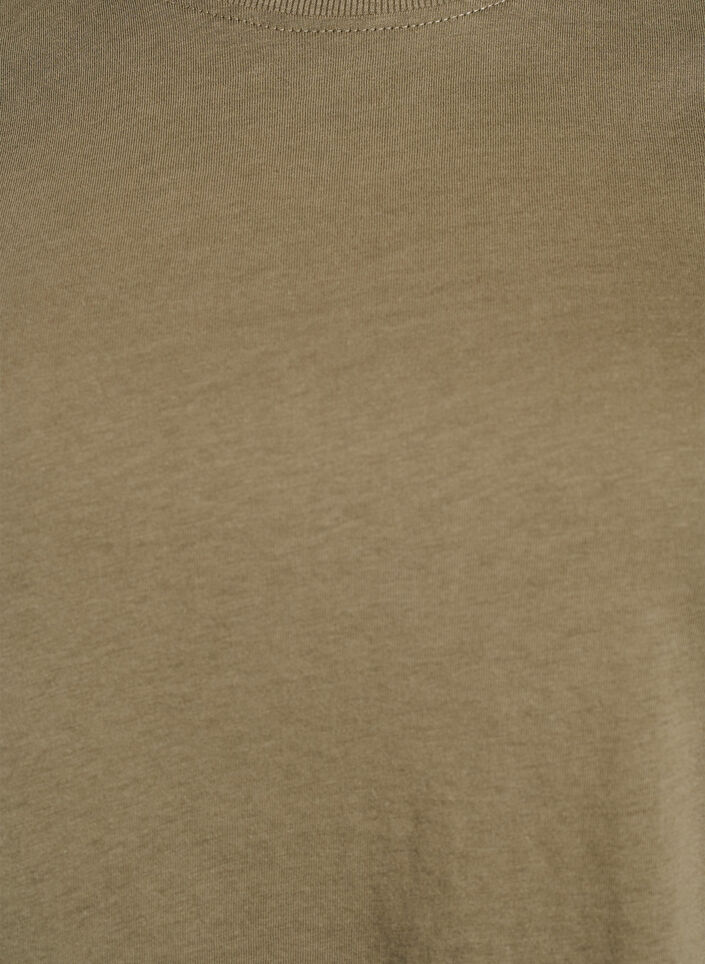 Enkel t-shirt i bomull med rund halsringning, Gr&ouml;n, Packshot image number 2