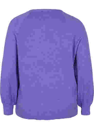 Melerad stickad tröja, Purple Opulence Mel, Packshot image number 1