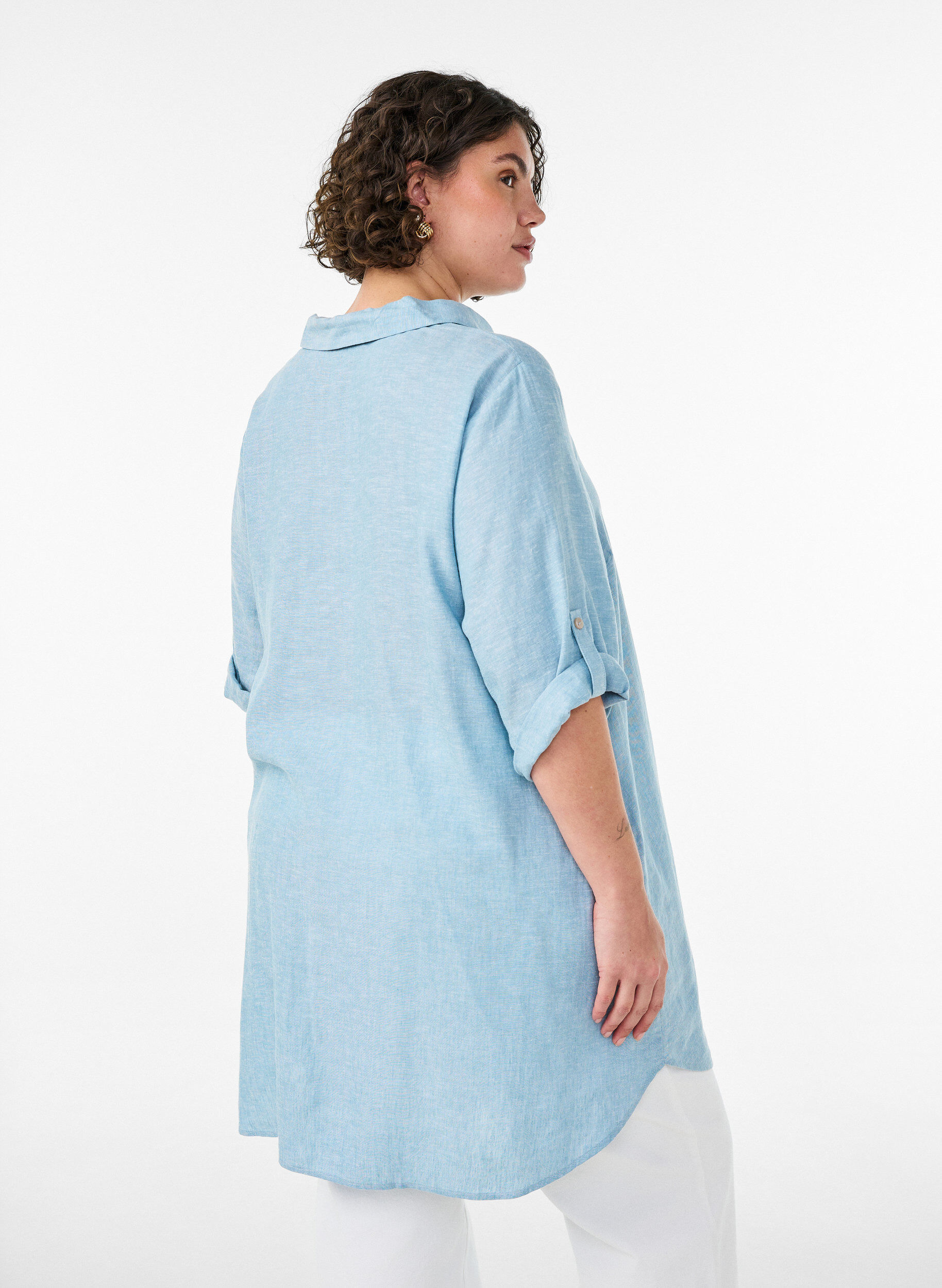 ZizziTunika i linne och viskos med A-linjeform, 2462, Model image number 2