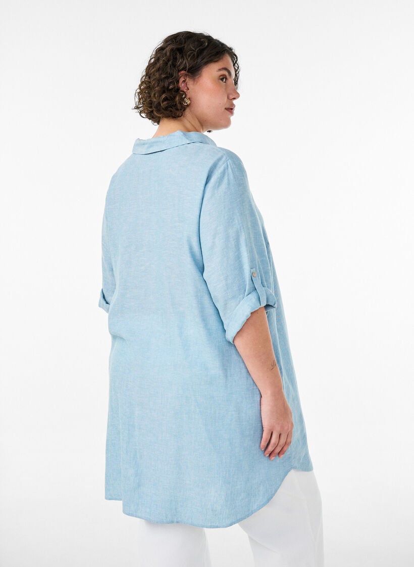 Tunika i linne och viskos med A-linjeform, 2462, Model image number 2