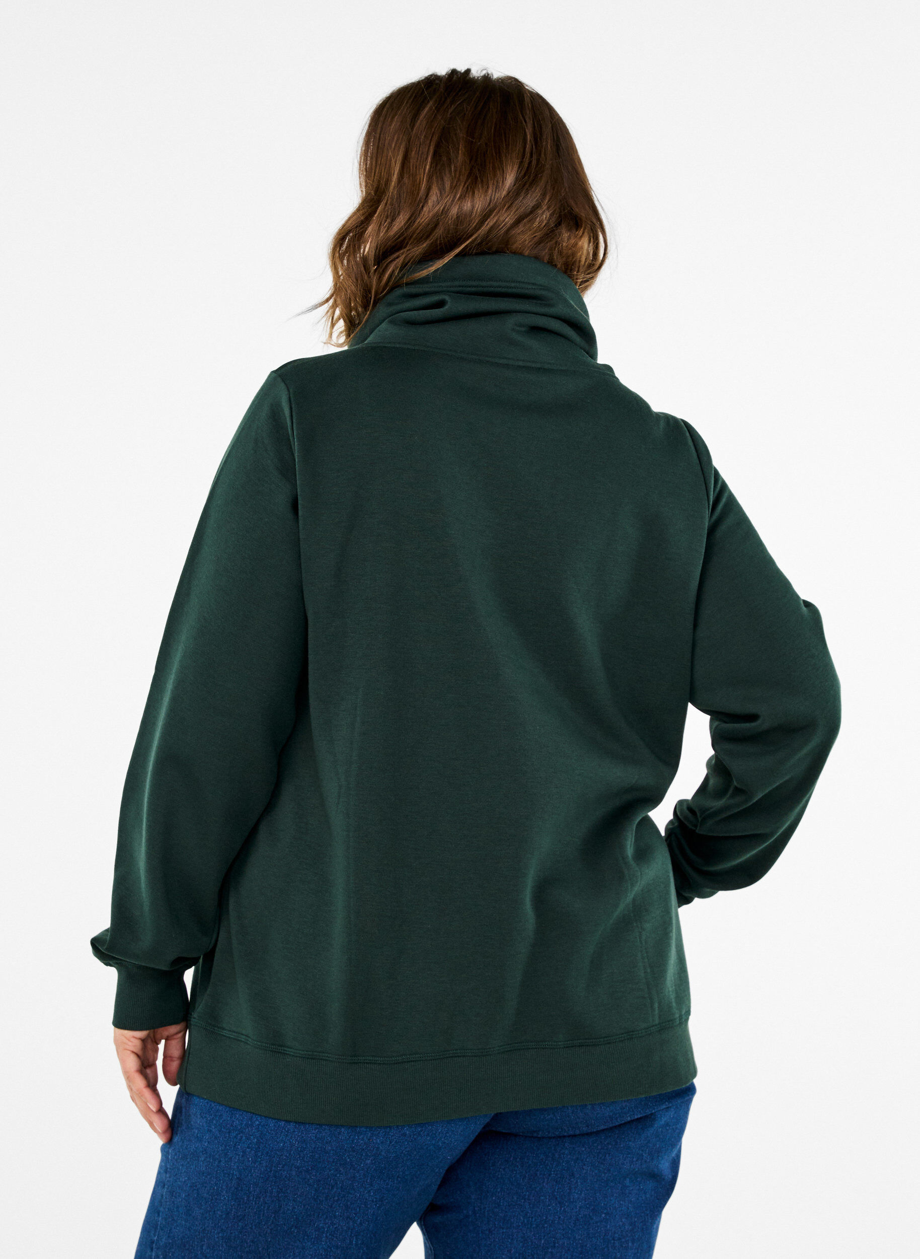 Zizzi FLASH - Sweatshirt med h&ouml;g krage, Scarab, Model image number 1