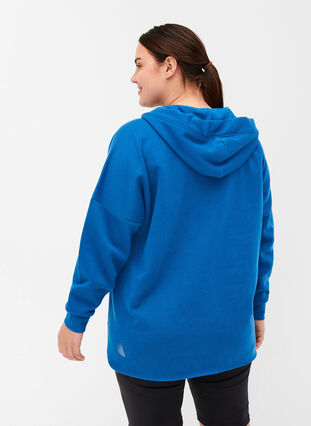 Sweatshirt med huva och slits, Daphne Blue, Model image number 1