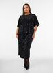 Blus med paljetter och armb&aring;gsl&aring;nga &auml;rmar, Svart, Model image number 1