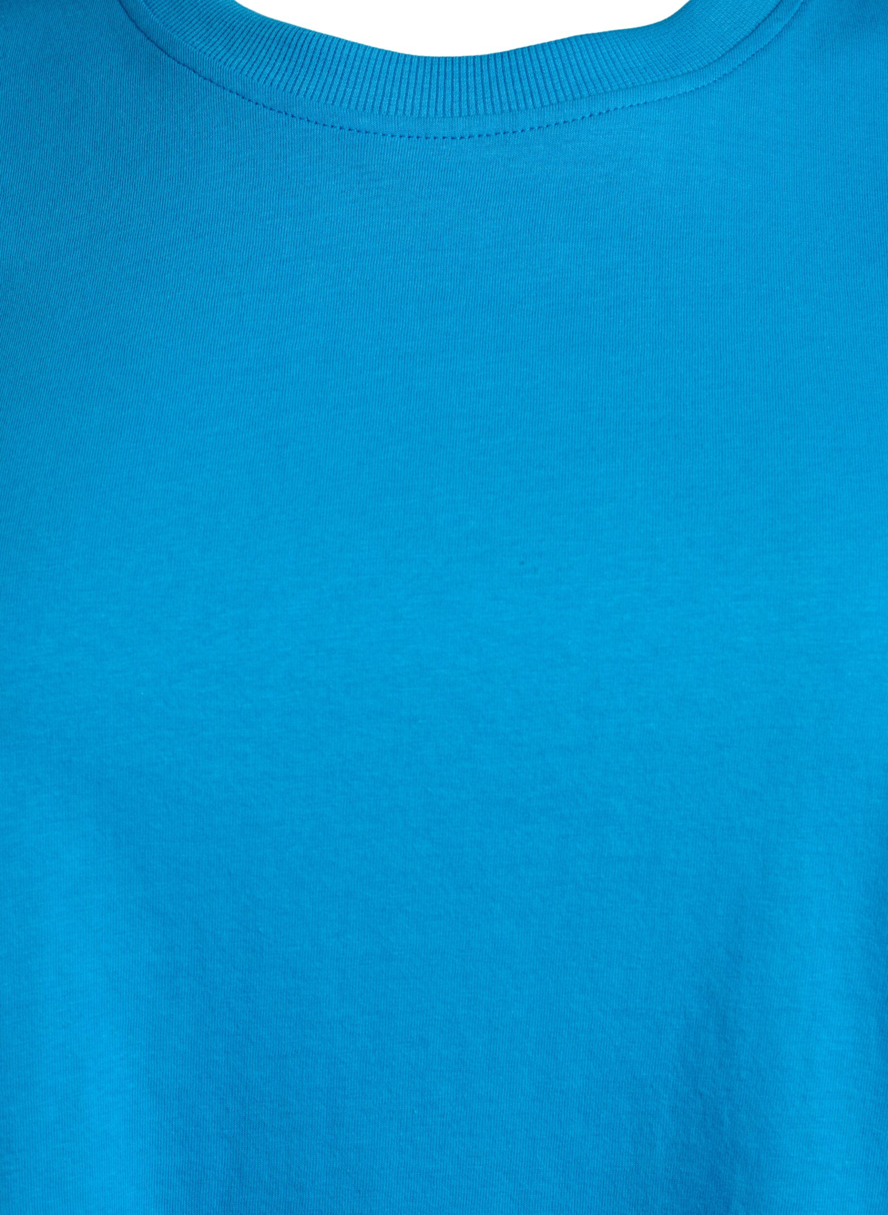 ZizziEnkel t-shirt i bomull med rund halsringning, Bl&aring;, Packshot image number 2
