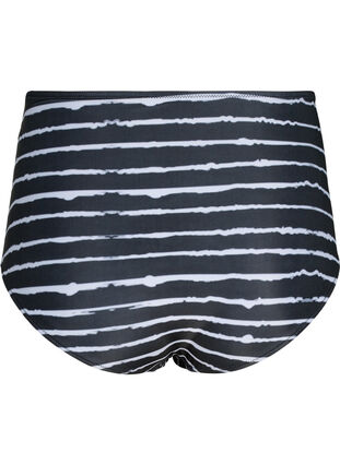 Randig bikiniunderdel med hög midja, Black White Stripe, Packshot image number 1