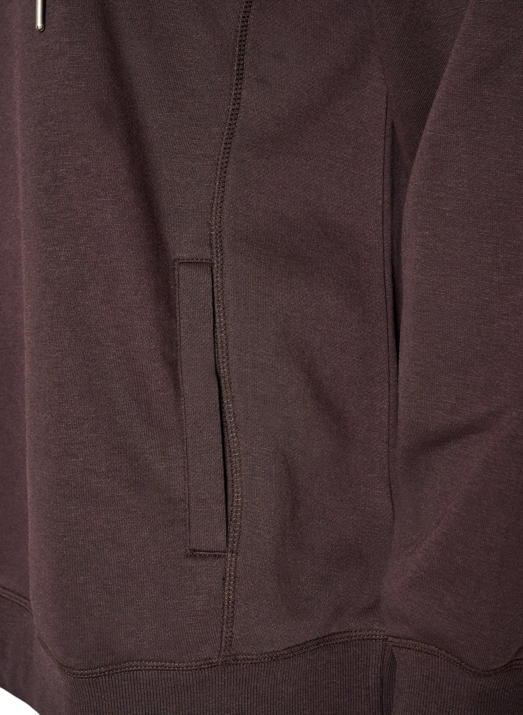 ZizziSweatshirt med h&ouml;g krage och fickor, Brun, Packshot image number 3
