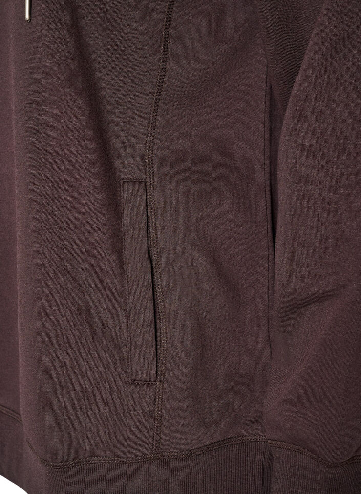 Sweatshirt med h&ouml;g krage och fickor, Brun, Packshot image number 3