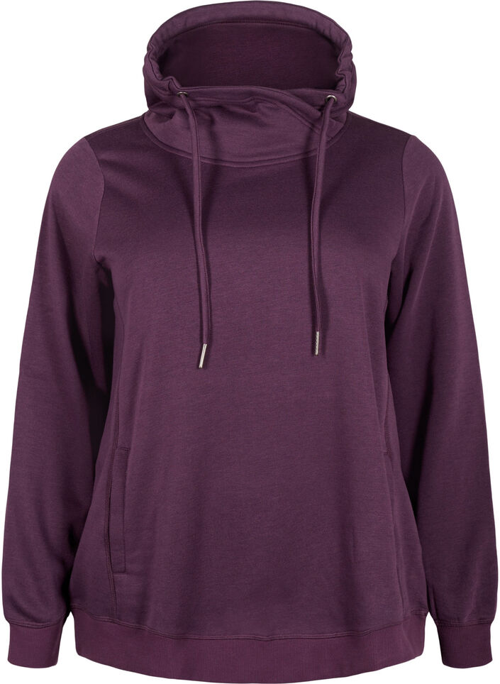FLASH - Sweatshirt med hög krage, Plum Perfect, Packshot image number 0