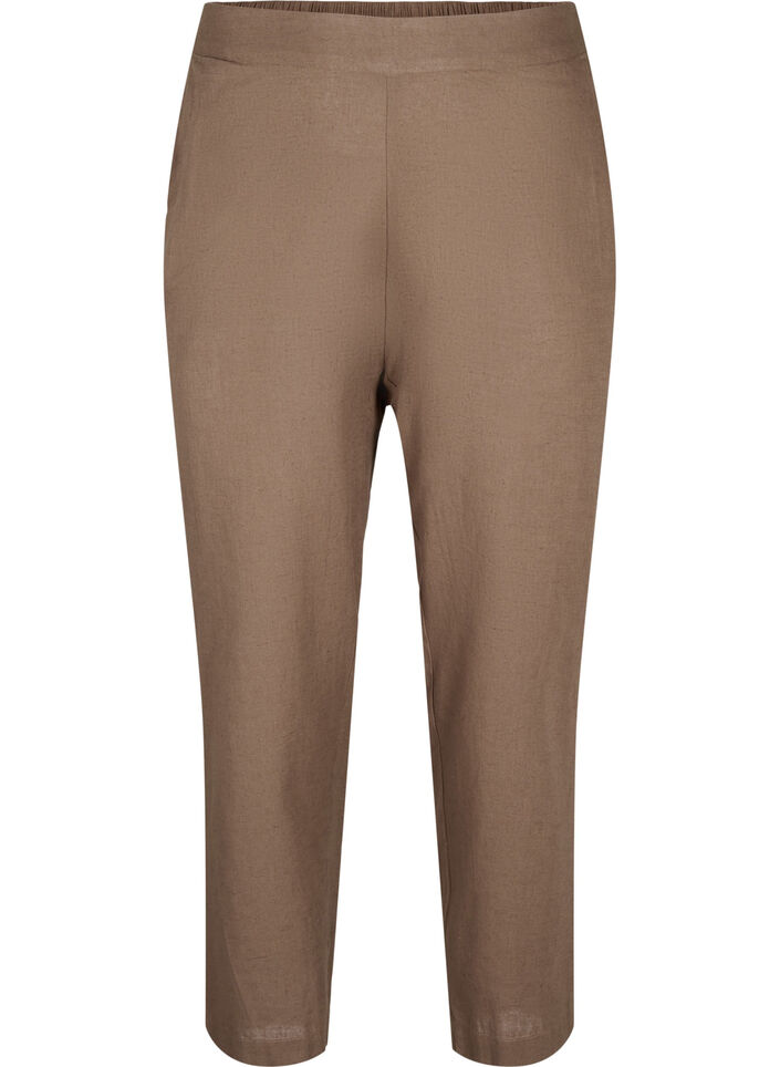 Löst sittande byxor i en lin- och bomullsblandning, Cub, Packshot image number 0