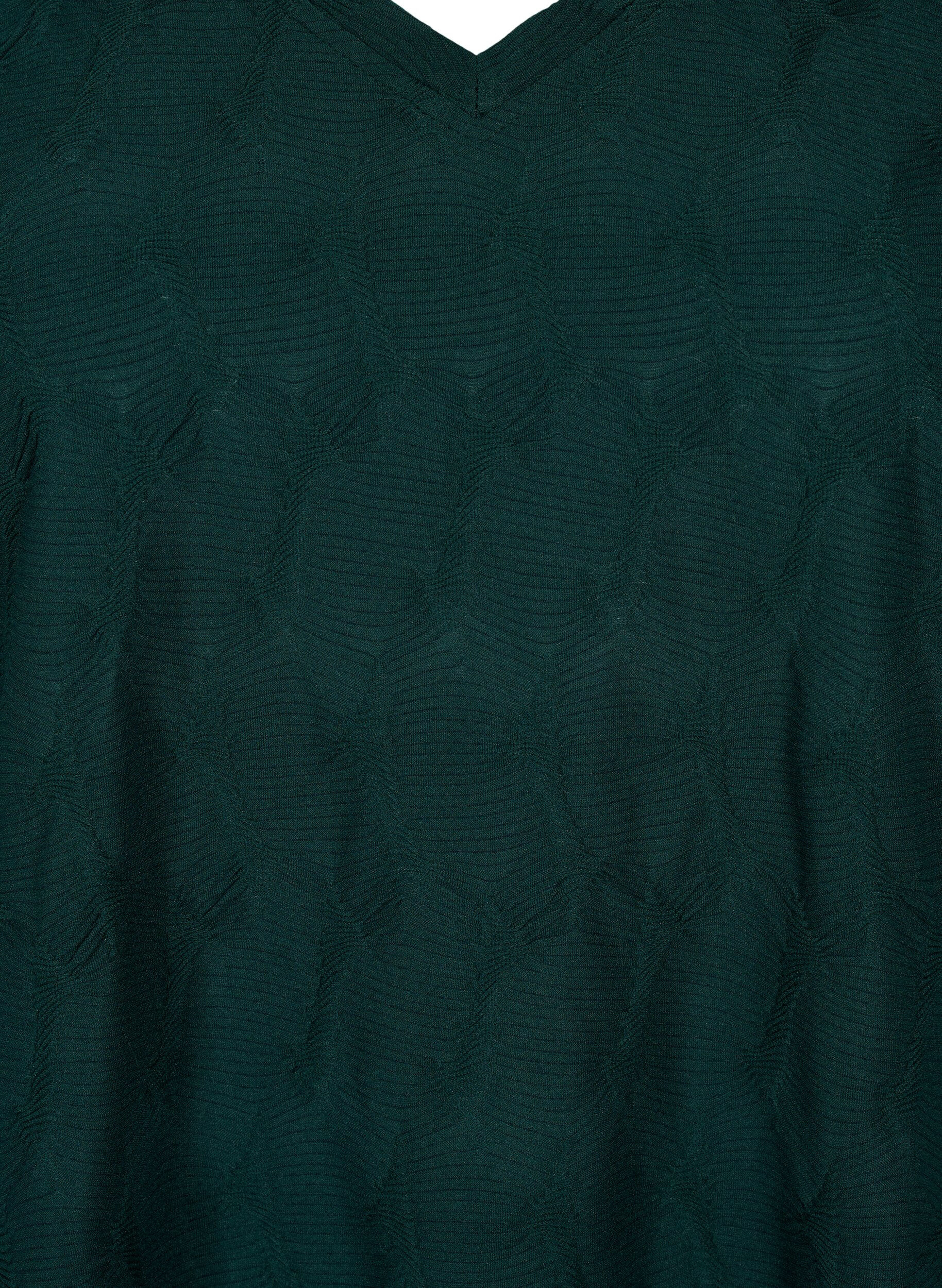 Zizzi FLASH &ndash; L&aring;ng&auml;rmad blus med struktur, Scarab, Packshot image number 2